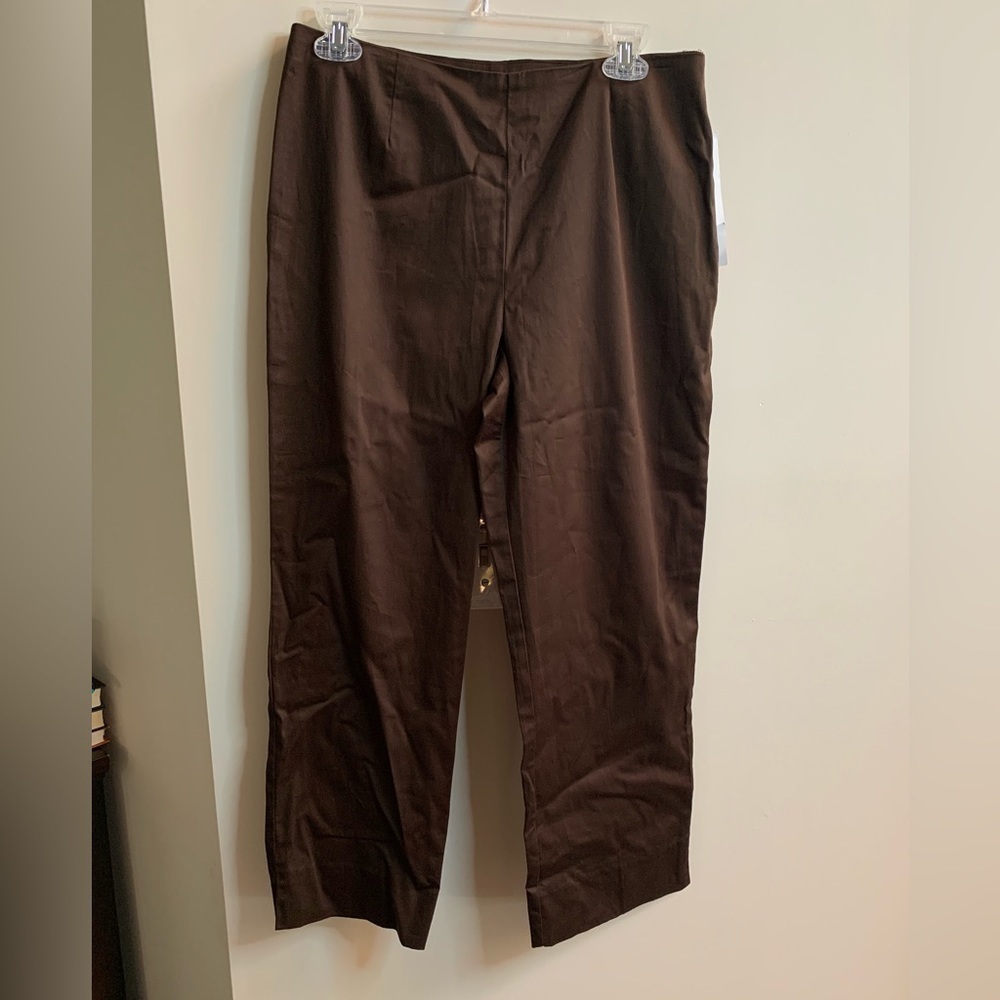 NWT Sunny Leigh Chocolate Brown High Rise Waist Dress Pants Slacks Woman’s Sz 10